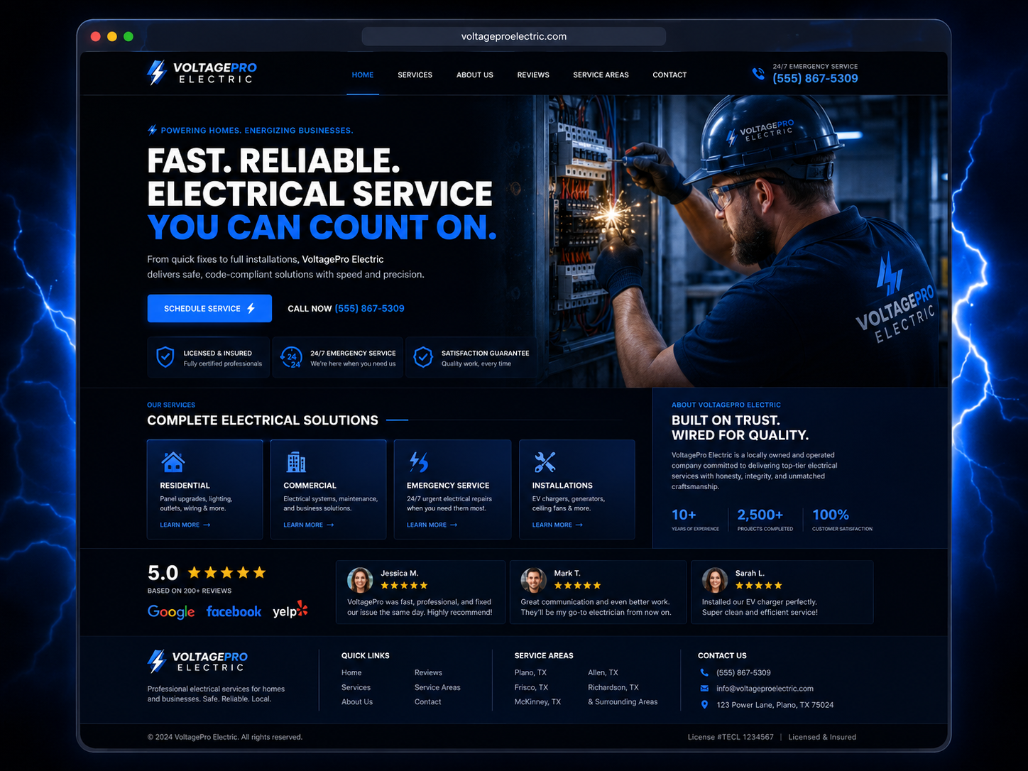 Premium electrician website concept