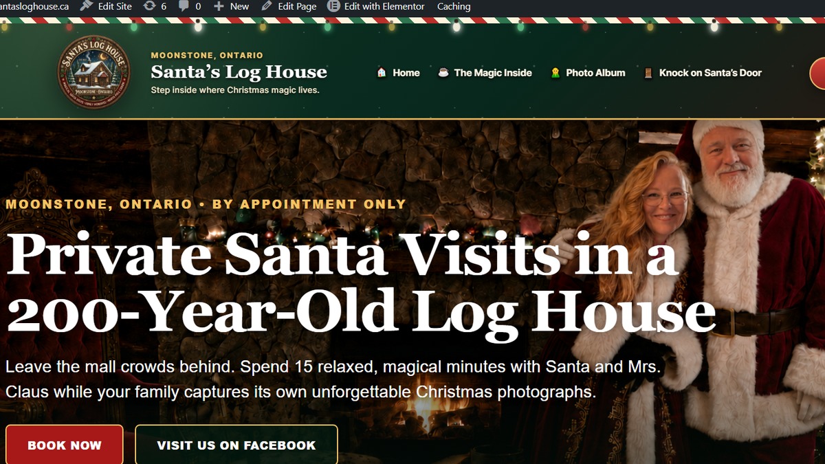 Santa's Log House website project